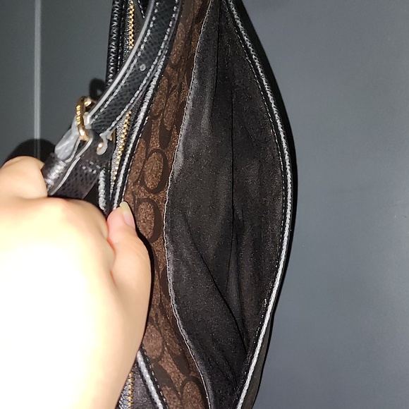 Coach Signature File Bag In Dark Brown - Picture 5 of 6